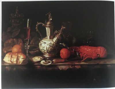 Sumptuous Still Life with Lobster and Wine by Pieter Gerritsz van Roestraten